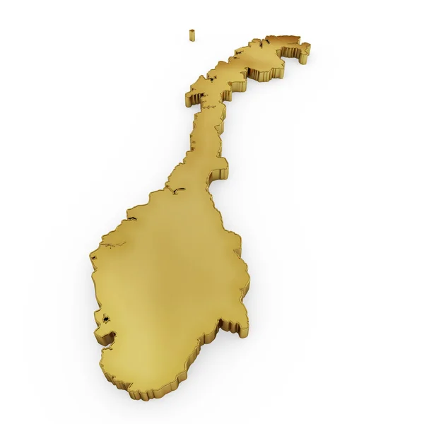 The photorealistic golden shape of Norway (series) — Zdjęcie stockowe
