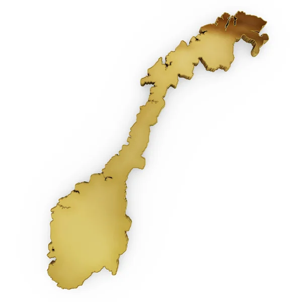 The photorealistic golden shape of Norway (series) — Stock Fotó