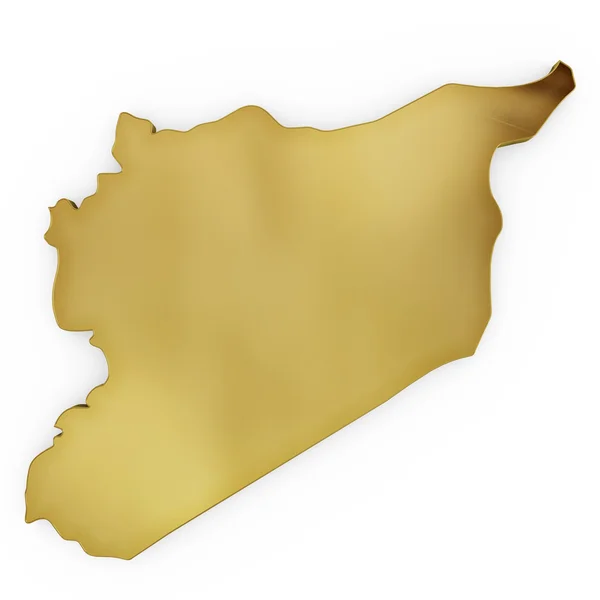 The photrealistic golden shape of Syria (series) — Stock Photo, Image