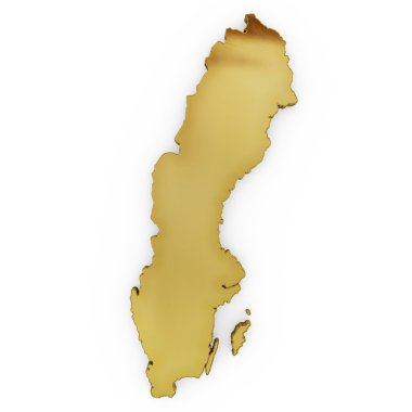 The photorealistic golden shape of Sweden (series)