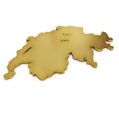 The photrealistic golden shape of Switzerland (series)