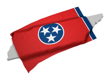 Tennessee (seri şeklinde kapsayan gerçekçi bayrak)