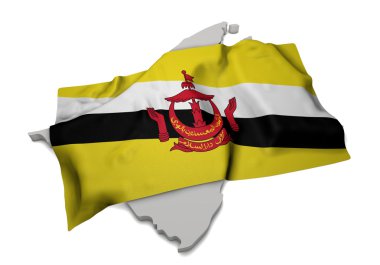 Brunei (seri şeklinde kapsayan gerçekçi bayrak)