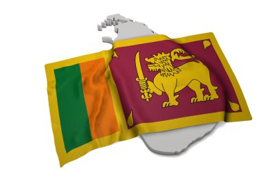 Sri Lanka (seri şeklinde kapsayan gerçekçi bayrak)
