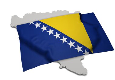 Bosna (seri şeklinde kapsayan gerçekçi bayrak)