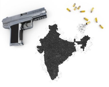 Hindistan şekli oluşturan barut. (seri)