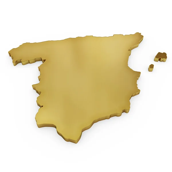 The photorealistic golden shape of Spain (series) — Stock fotografie