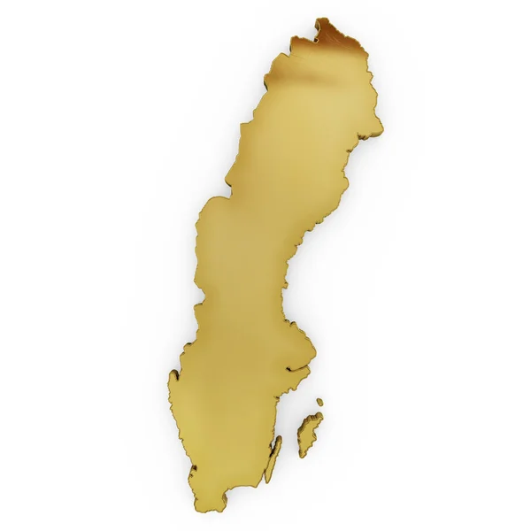 The photorealistic golden shape of Sweden (series) — Zdjęcie stockowe