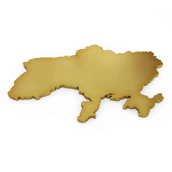The photorealistic golden shape of Ukraine (series) — Stock Fotó