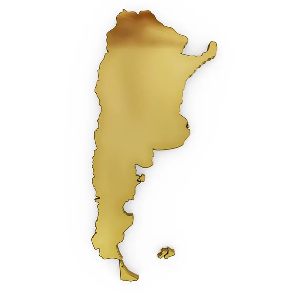 The photrealistic golden shape of Argentina (series) — Stock Fotó
