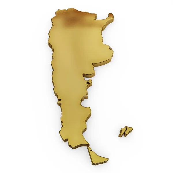 The photrealistic golden shape of Argentina (series) — Zdjęcie stockowe