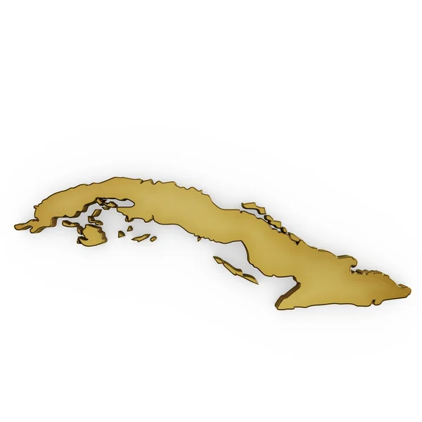 The photrealistic golden shape of Cuba (series) — Φωτογραφία Αρχείου