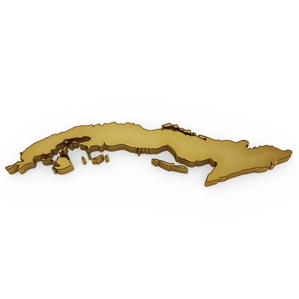 The photrealistic golden shape of Cuba (series) — Stock Fotó