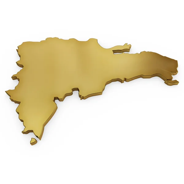The photrealistic golden shape of Dominican Republic (series) — 스톡 사진