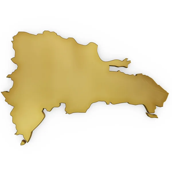 The photrealistic golden shape of Dominican Republic (series) — Zdjęcie stockowe