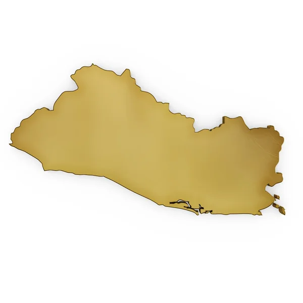 The photrealistic golden shape of El Salvador (series) — 스톡 사진