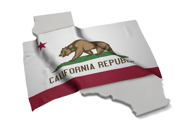 Ρεαλιστική σημαία που καλύπτει το σχήμα της Καλιφόρνια (σειρά) — Φωτογραφία Αρχείου