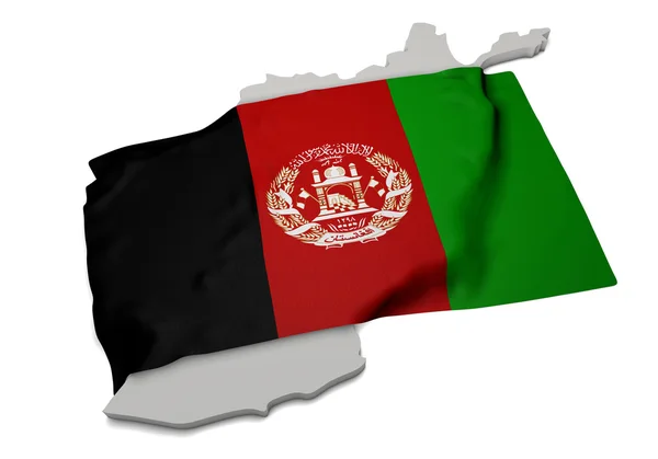 现实国旗覆盖的阿富汗 (系列形状) — 图库照片