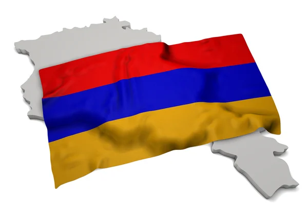 Realistic flag covering the shape of Armenia (series) — Stock Photo, Image