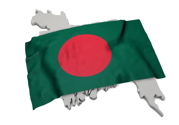 Realistic flag covering the shape of Bangladesh (series) — Stock Photo, Image