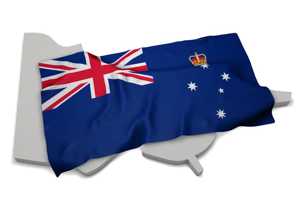 Realistic flag covering the shape of Victoria (series) — Stock Photo, Image