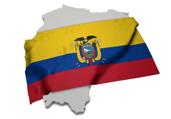 Realistische Flagge in Ecuador-Form (Serie) — Stockfoto