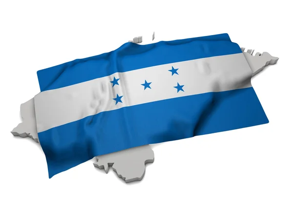 Bandeira realista cobrindo a forma de Honduras (série ) — Fotografia de Stock