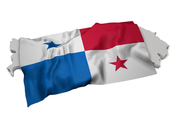 Bandeira realista cobrindo a forma do Panamá (série ) — Fotografia de Stock