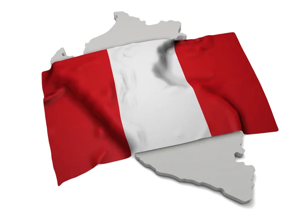 Realistic flag covering the shape of Peru (series) — Stock Photo, Image