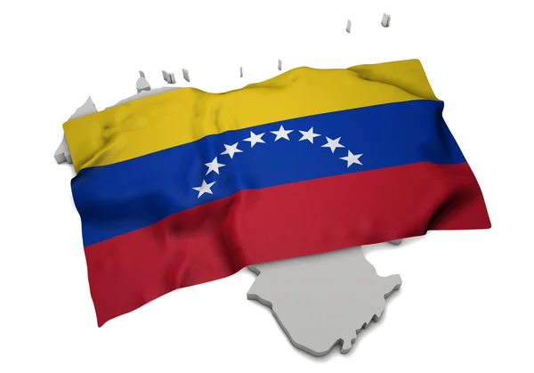 Bandeira realista cobrindo a forma da Venezuela (série ) — Fotografia de Stock