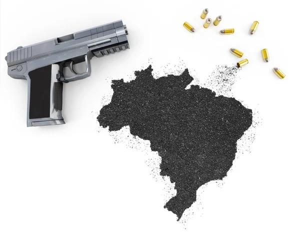 Praful de pușcă formează forma Braziliei. (serie ) — Fotografie, imagine de stoc