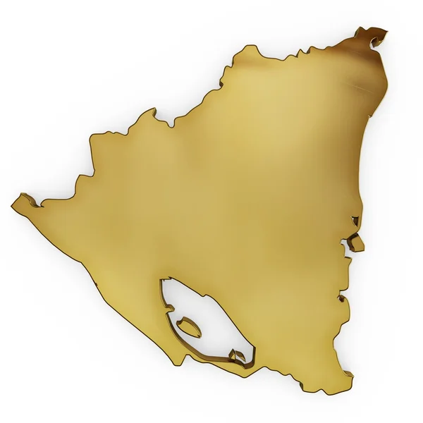 The photrealistic golden shape of Nicaragua (series) — Stock Photo, Image