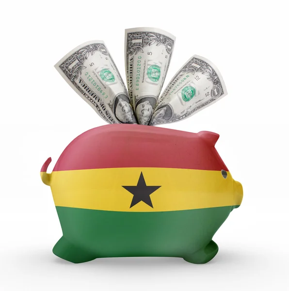 Prasátko s vlajkou Ghany. (série) — Stock fotografie