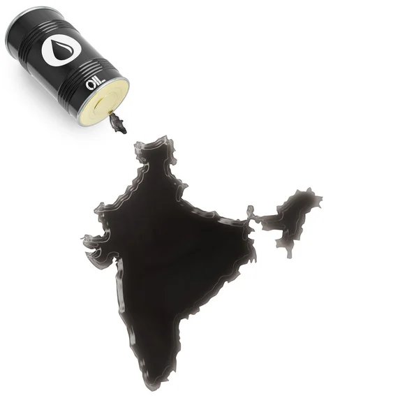 有光泽的石油泄漏在印度 (系列的形状) — 图库照片