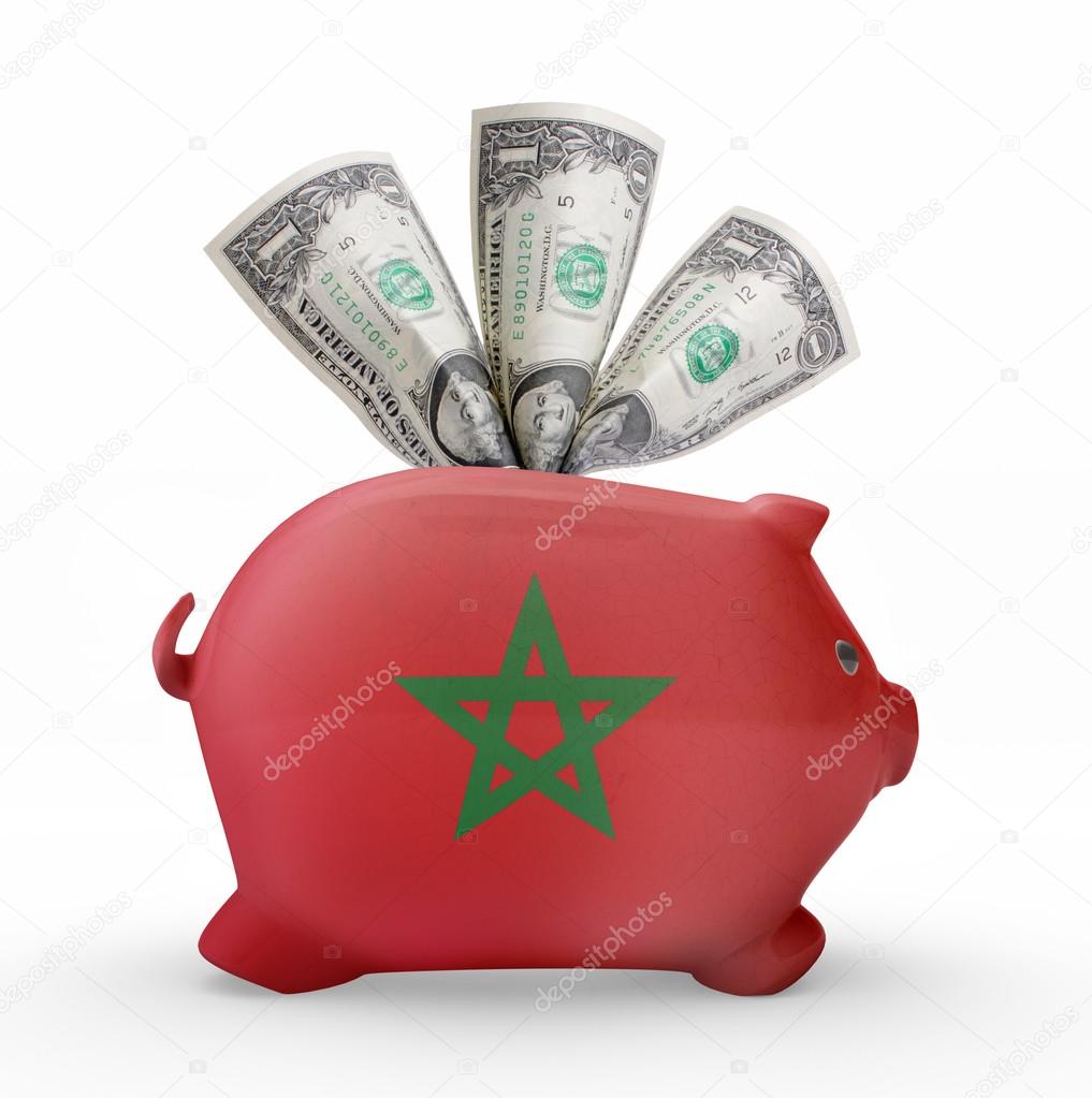 Piggy bank with the flag of Morocco .(series)