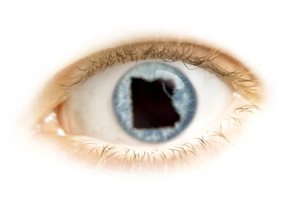 Close-up de um olho com o aluno na forma de Egito. (série ) — Fotografia de Stock