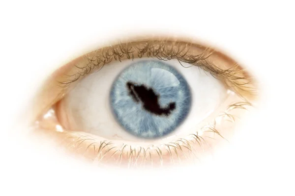 Close-up of an eye with the pupil in the shape of Mexico.(series — Stockfoto