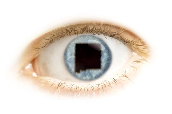 Close-up de um olho com o aluno na forma de Novo México. (se — Fotografia de Stock