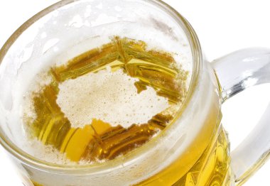 Çek Cumhuriyeti bir bira bardağı şeklinde bira kafa. (seri)