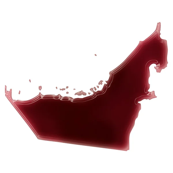 A pool of blood (or wine) that formed the shape of United Arab E — ストック写真