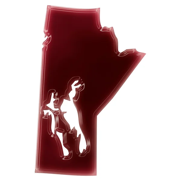 A pool of blood (or wine) that formed the shape of Manitoba. (se — Stockfoto