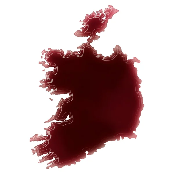 A pool of blood (or wine) that formed the shape of Ireland. (ser — Stock Photo, Image