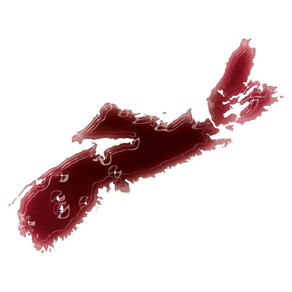 Лужа крови (или вина), которая сформировала форму Новой Шотландии . — стоковое фото