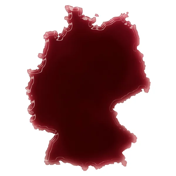 A pool of blood (or wine) that formed the shape of Germany. (ser — Stock Photo, Image