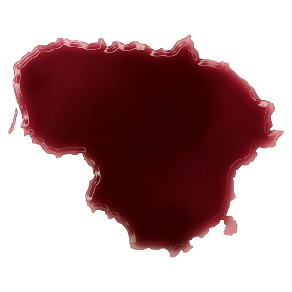 Eine Blutlache (oder Wein), die die Form Litauens bildete. (s — Stockfoto