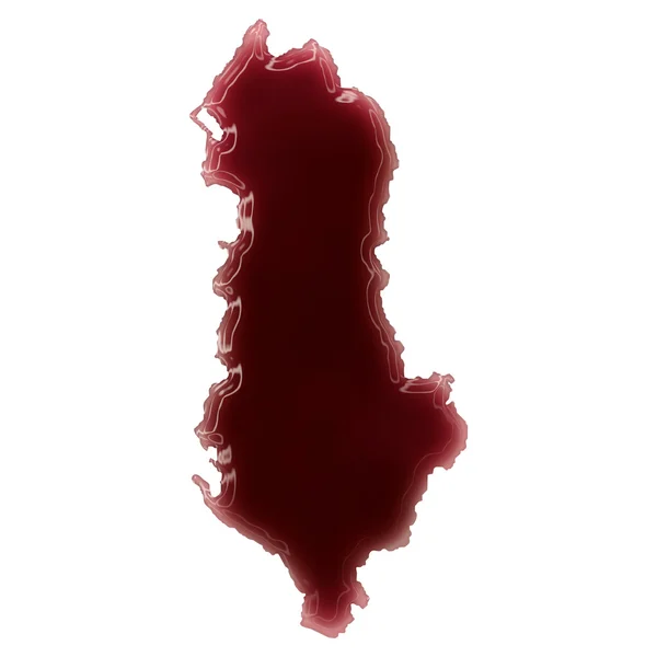 A pool of blood (or wine) that formed the shape of Albania. (ser — Stockfoto