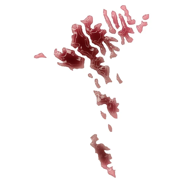 A pool of blood (or wine) that formed the shape of Faroe Islands — ストック写真