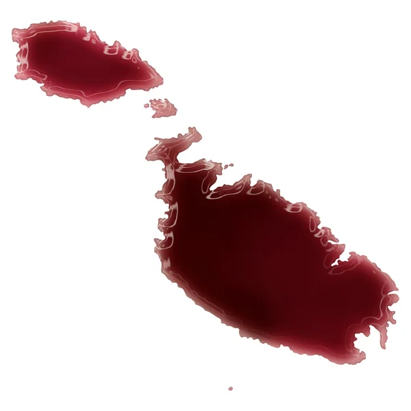 A pool of blood (or wine) that formed the shape of Malta. (serie — Stockfoto