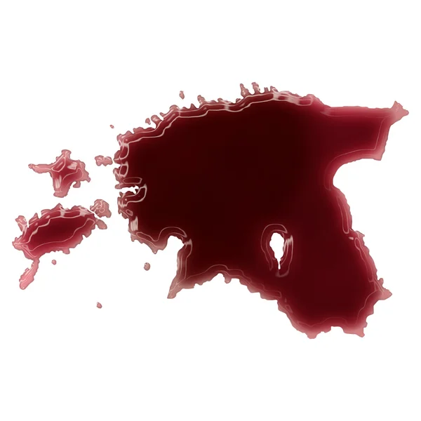 Uma poça de sangue (ou vinho) que formou a forma da Estónia. (s) — Fotografia de Stock