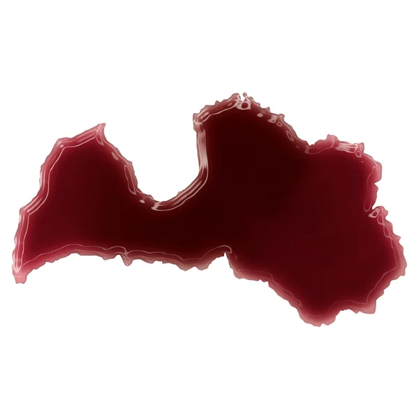 Лужа крови (или вина), которая сформировала форму Латвии. (seri — стоковое фото